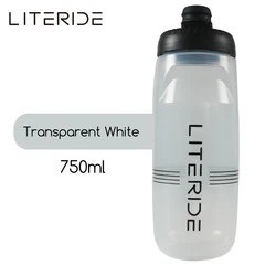Enhanced Bicycle Water Bottle - Lightweight, Portable, Large Capacity Plastic Sports Drink Container (Transparent  750ml)