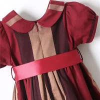 Vêtements d'été Bab filles robe fille coton décontracté Plaid nœud ceinture enfants robe nouveau mignon enfants vêtements en gros 1-13 ans 5