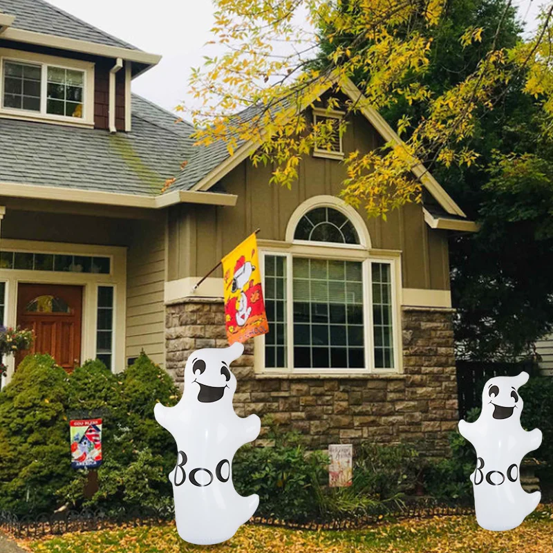 LUSQI Halloween stehend aufblasbarer gruseliger aufblasbarer Kürbisgeist, winddichtes Festival-Thema, für drinnen und draußen, Gartendekoration – Detail 10