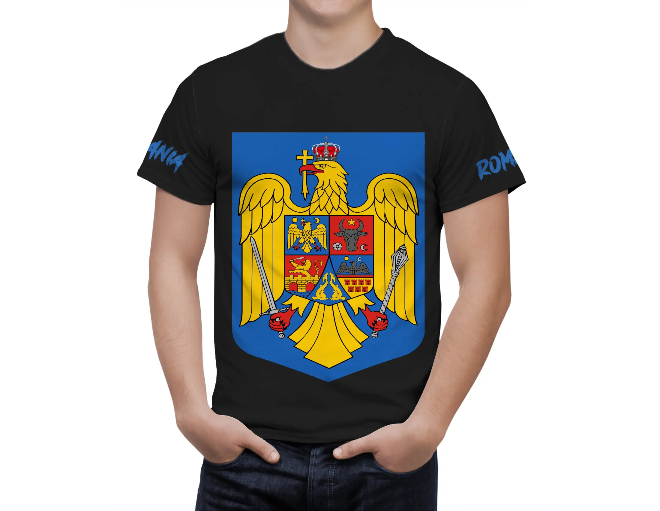 

Romania Flag 3D T Shirt For Men Fashion Hip Hop Street Short Sleeve Vintage Look Tees Shirt Patriotic Shirt