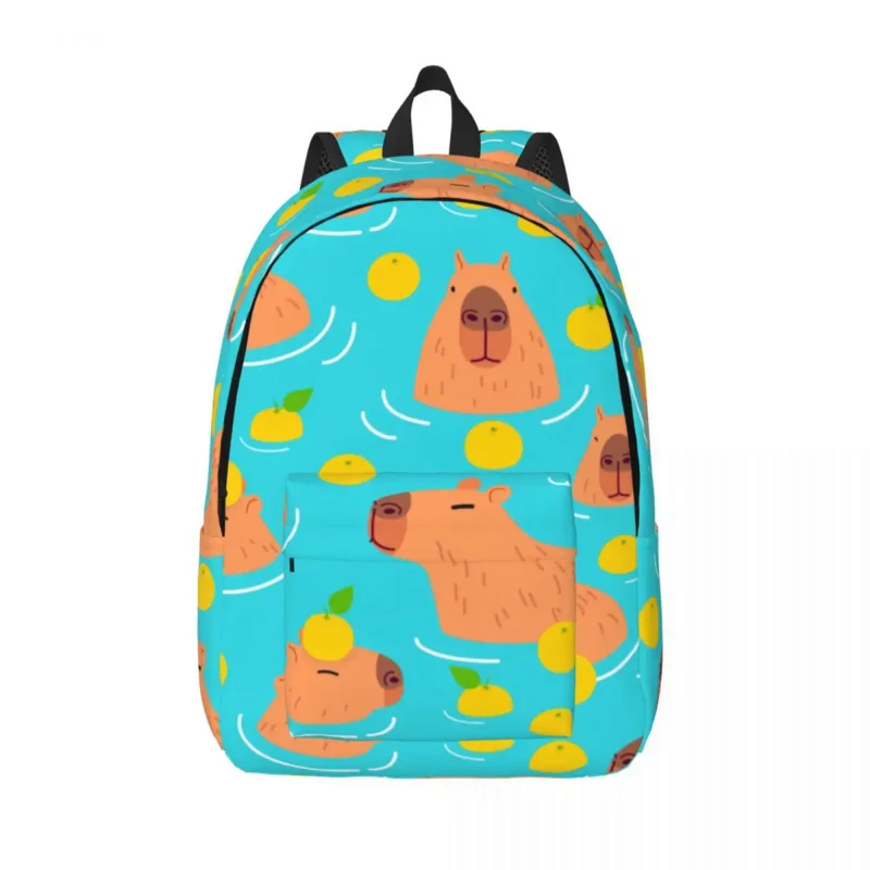 Capybara Cartoon Backpack for Men Women Casual High School Work Daypack Laptop Canvas Bags Durable