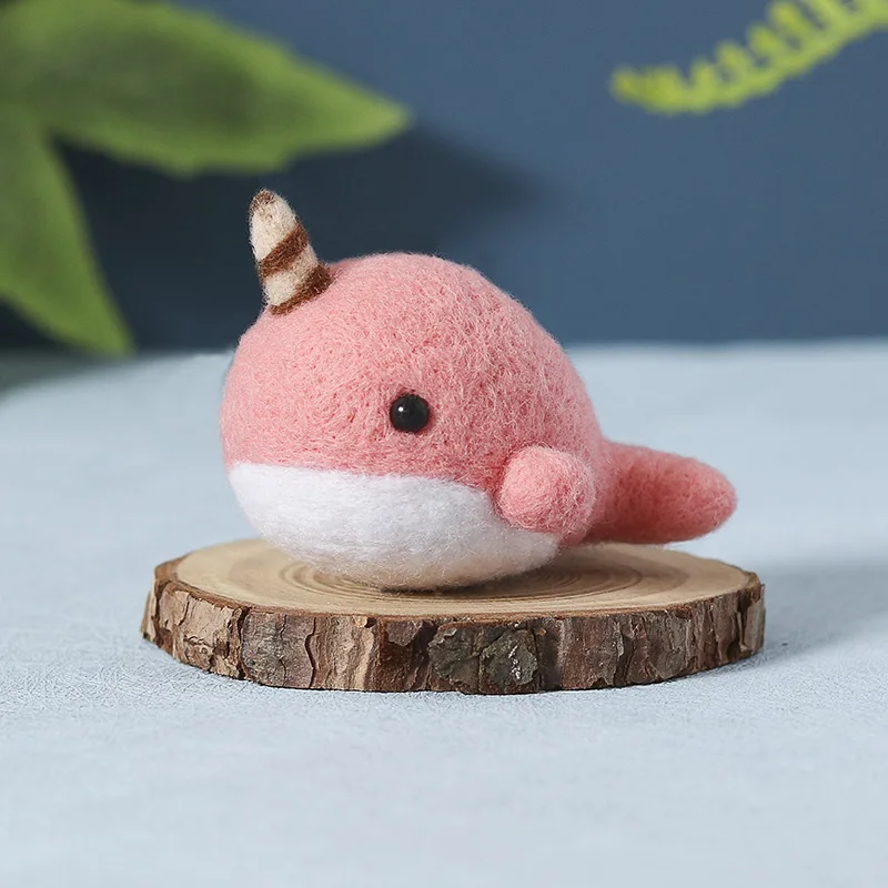 No Finish DIY Kit Cartoon Frog Animal Wool Felt Craft Poke Handmade Needle Wool Kit Toy Doll For Kids Women Beginner Gift