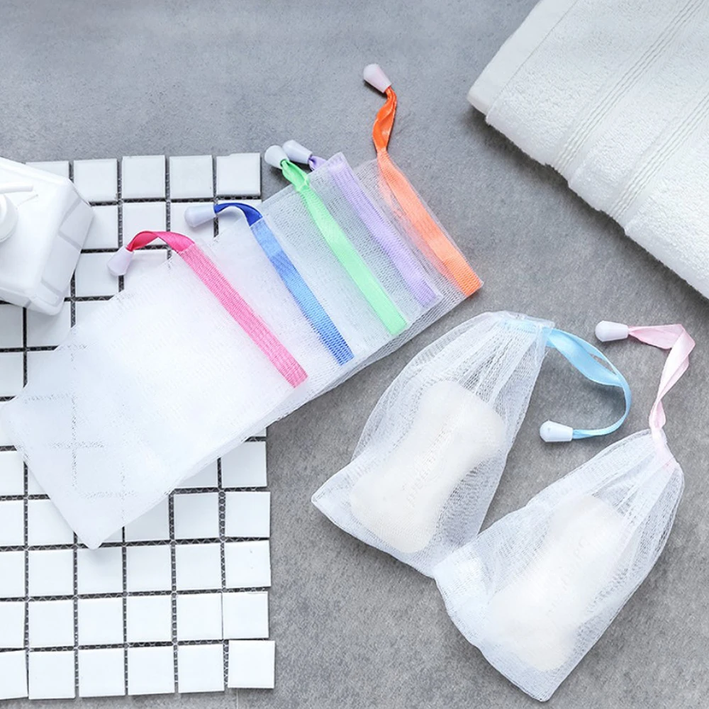 

1PC Hangable Soap Bags Bath Shower Gel Facial Cleanser Foaming Mesh Bags Cleaning Tools Body Soap Cleanser Bubble Net Bags