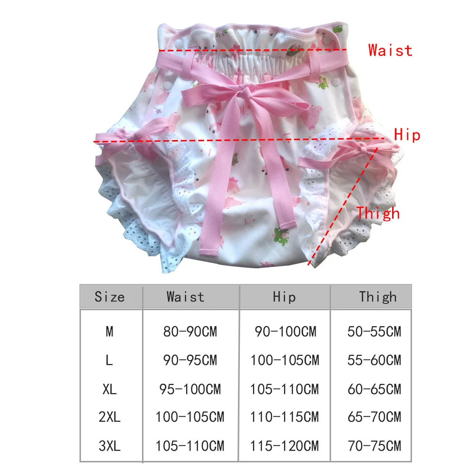 Plus Size Pink unicorn Pattern Adult Diaper / DDLG Adult Baby Traning Pants / Waterproof Resuable Aloth Nappies Underweaer