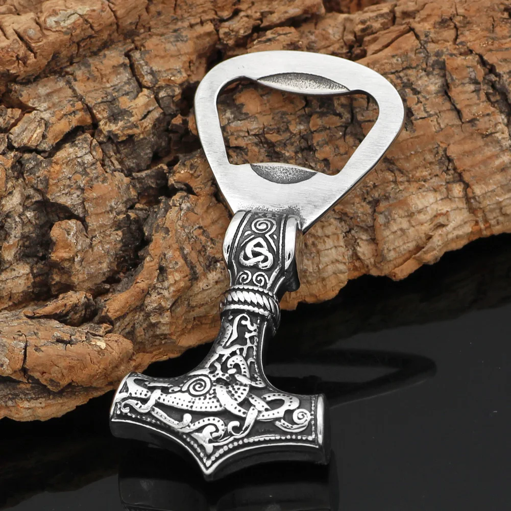 Viking Jewelry Thor's Hammer Mjolnir Scandinavian Bottle Opener For Men
