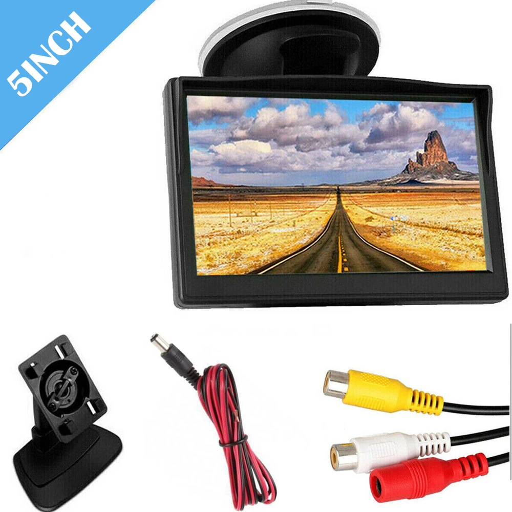 차량용 무선 백업 카메라 키트, 5 인치 백미러, 12V 모니터, 나이트 비전 카메라, 픽업, SUV, 밴용