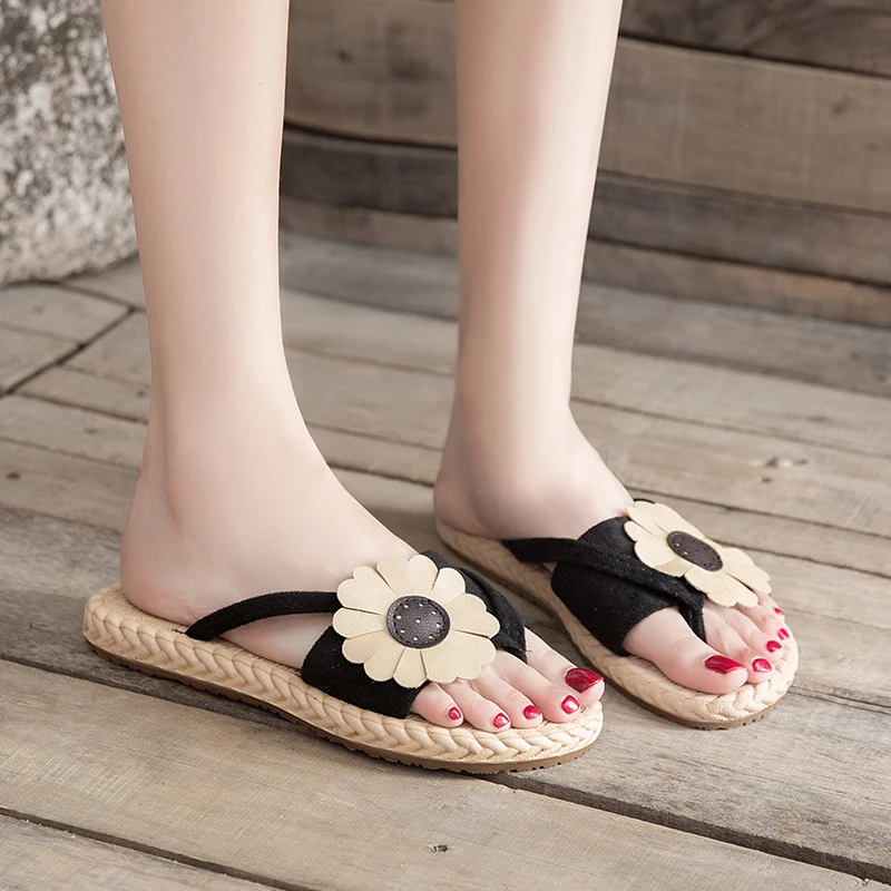 

Shoes Women Ladies' Slippers Flock Low Luxury Slides Rubber Flip Flops Shale Female Beach Pantofle Soft Designer Hawaiian Sabot