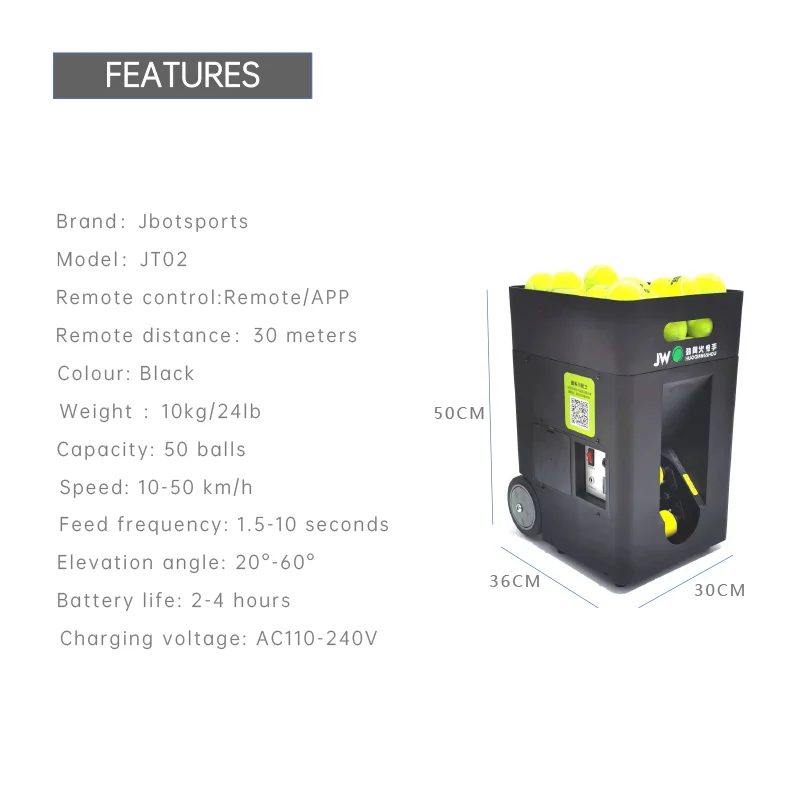 Jbotsports tennis machine JT-02（for tennis and padel）