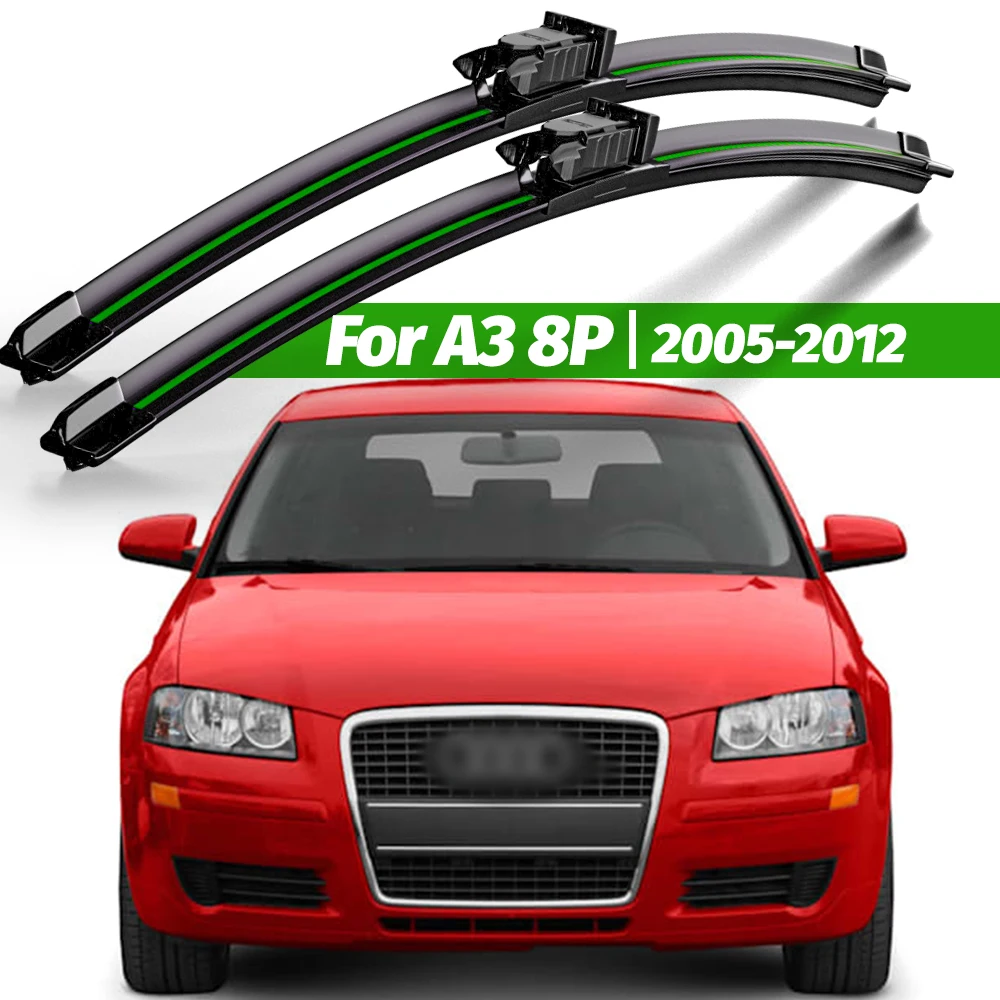 Scheibenwischer LHD Frontwischerblätter für Audi A3 8P 2005–2012 Windschutzscheibe Windschutzscheibe Fenster Regenbürsten 24"+19" Zubehör