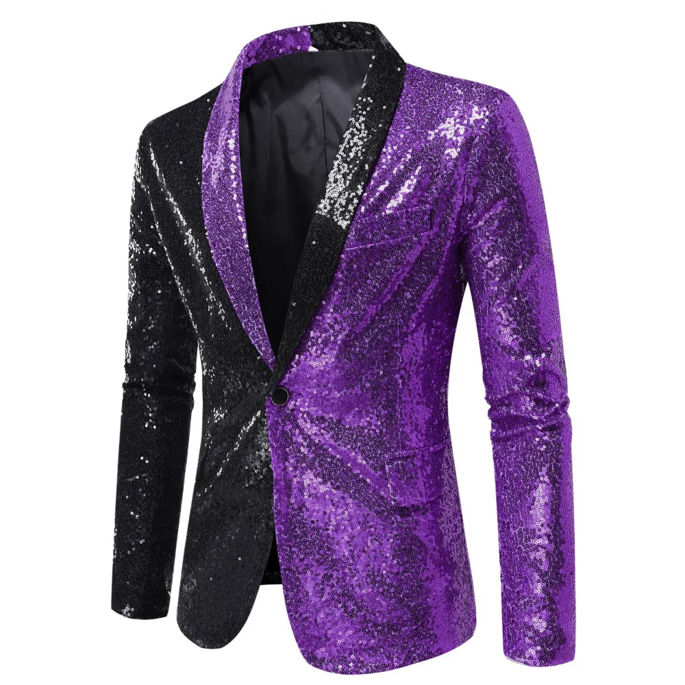 Shiny Red Sequin Disco Glitter Party Blazer for Men Christmas Mardi Gras Halloween Costume Dinner Wedding Prom Suit Jacket 2XL