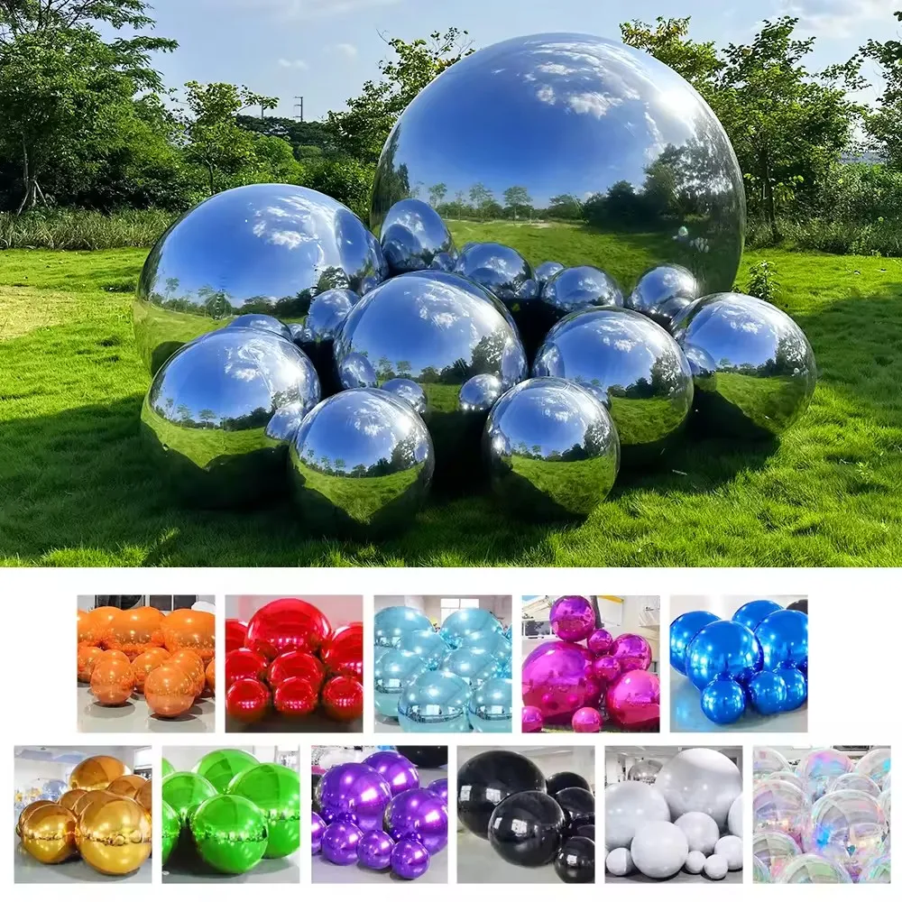 Black Color Inflatable Mirror Ball Giant Hanging Inflatable Mirror Balloon Airtight 0.5m-3m Sealed Colorful Sphere 5