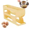 New Automatic Rolling 3 layer Egg Dispenser Egg Holder Dispenser for Refrigerator Holds Eggs Space-Saving Egg Dispenser 4