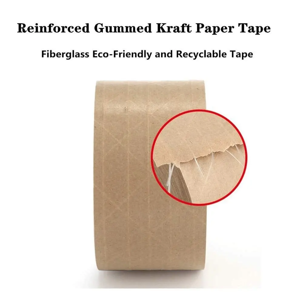 30-50M/Roll Car Painting Shelter Reinforced Kraft Paper Tape Photo Frame Self Adhesive Gummed Packaging Tape Eco-Friendly