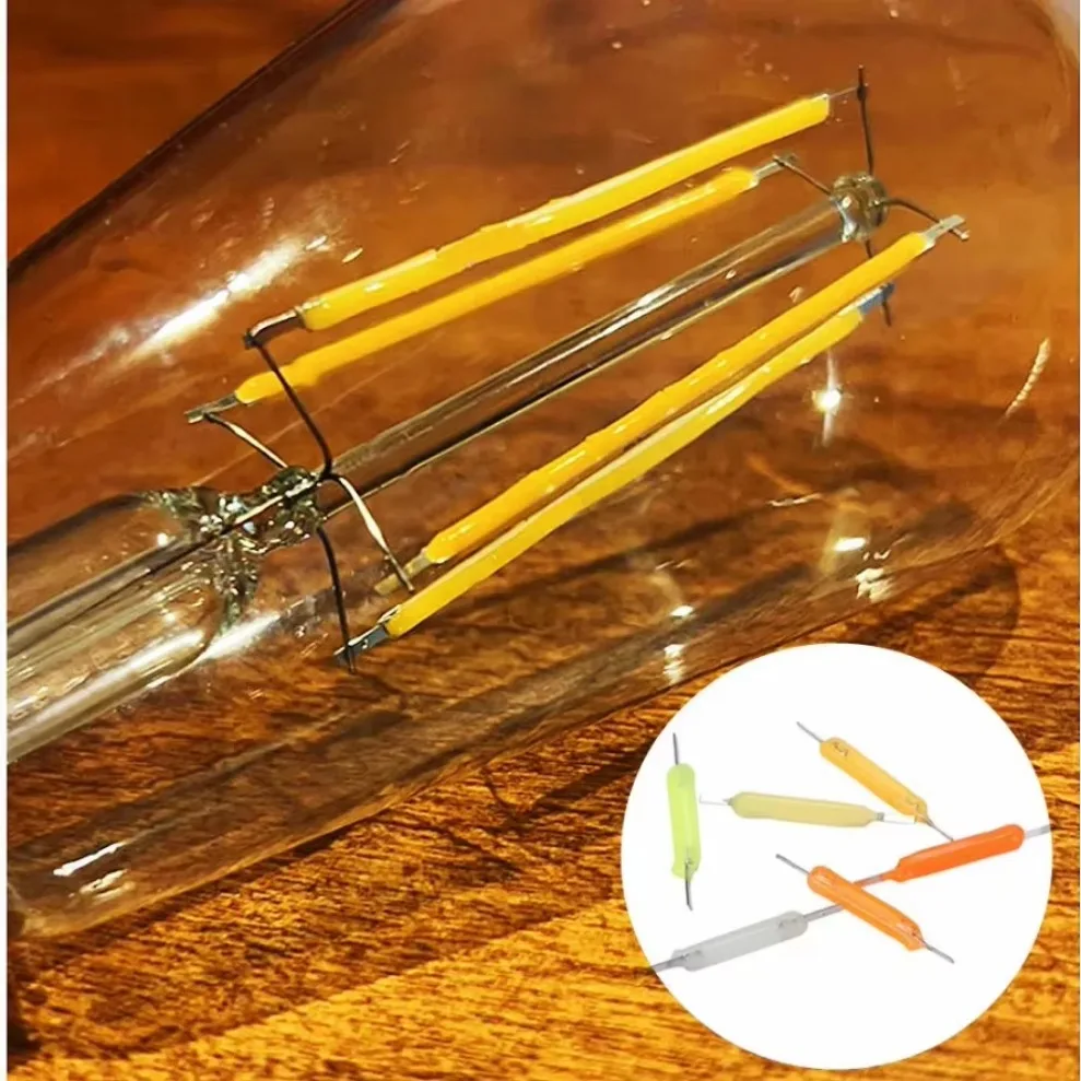 3V COB LED Ceramics Filament Edison Bulb Lamp Parts 10Pcs 19mm 29mm 39mm 54mm 68mm Edison Bulb Light Diodes Accessories Lighting
