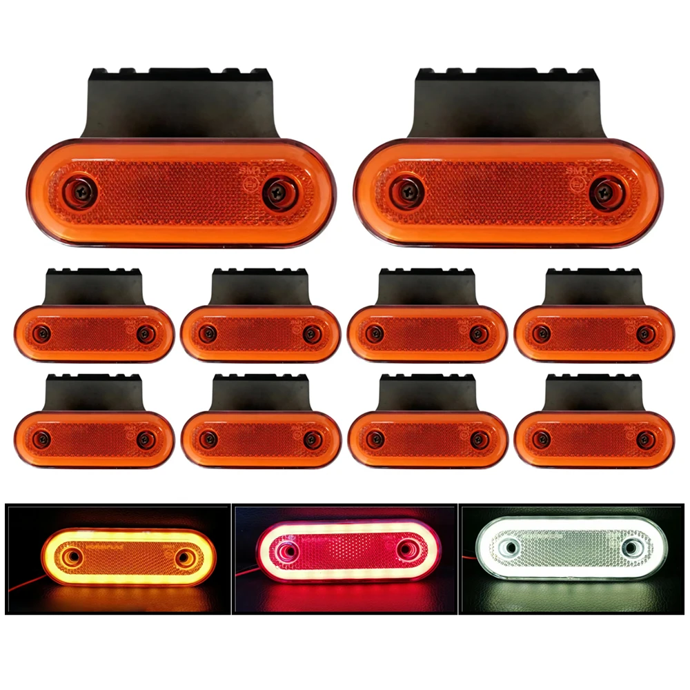 10Pcs LED Light For Trailer Side Lights 12V 24V Clearance Marker Lights