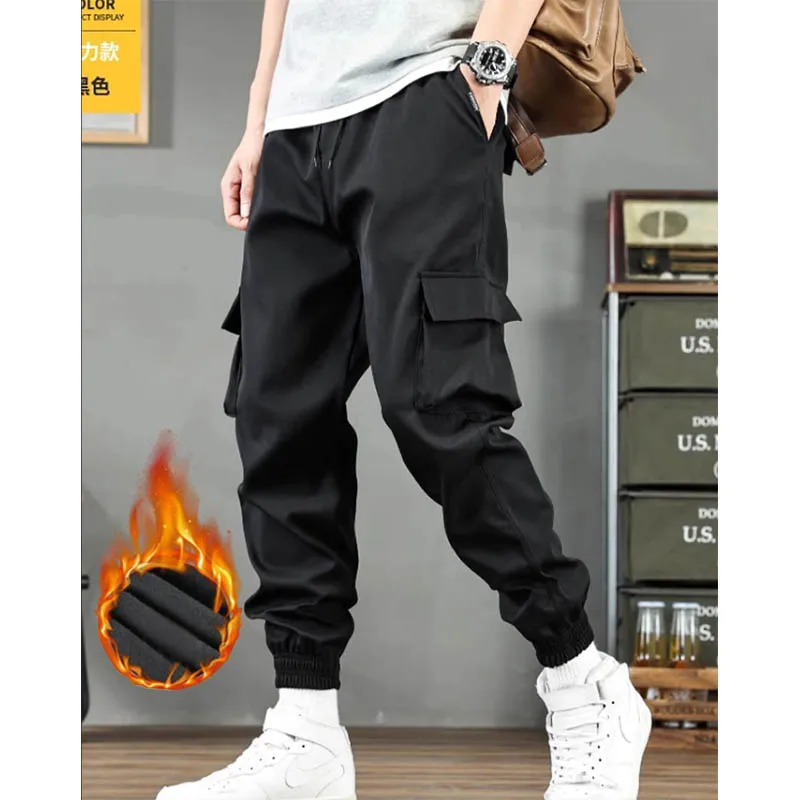 Handsome and thick windproof winter cotton pants for men with added fleece and thick warm pants  worn on top with pure cotton ba 3