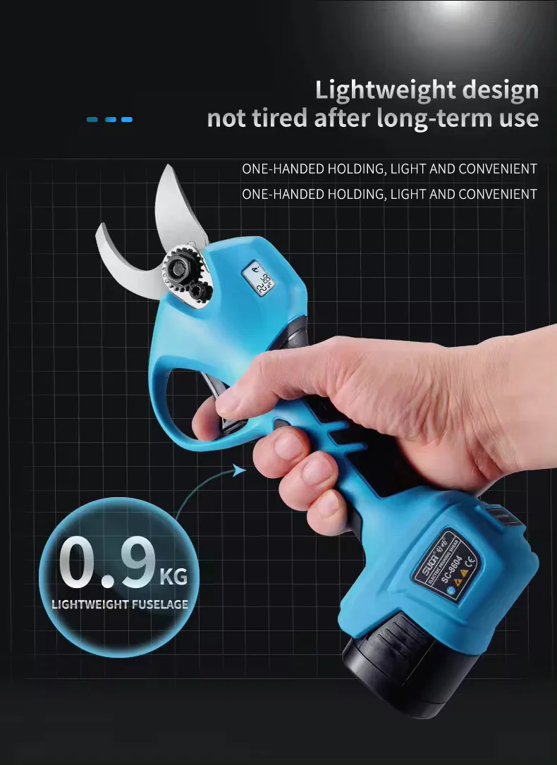16.8V 8604 Electric Pruning Shear Powerful Cordless Electric Scissor Max 28mm Tree Branch Pruner Garden Secateur 2Ah x 2 Battery 5