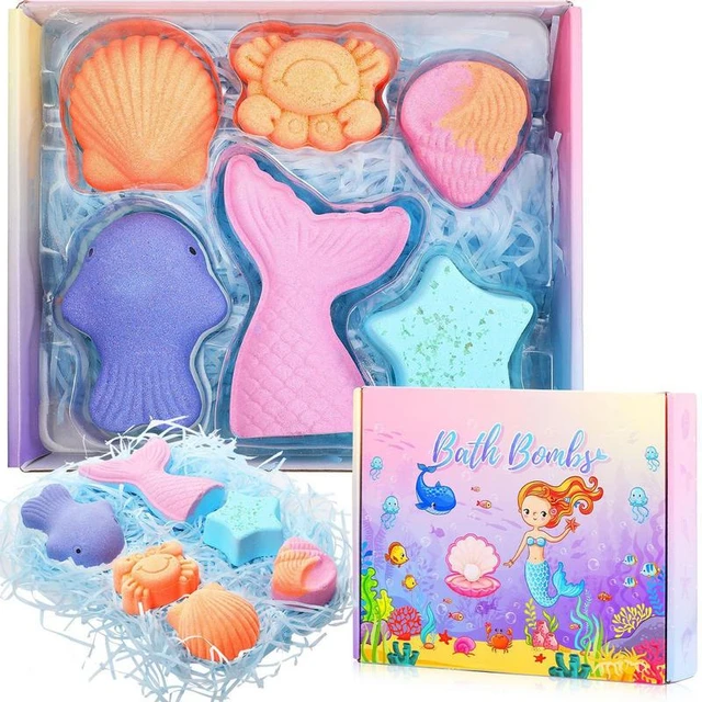 Bombe da bagno a sirena bombe da bagno organiche per bambini Cartoon Shell  Star Whale per ragazze donne 6 pezzi bombe da bagno a sfera frizzante per  ragazze - AliExpress