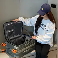 Ensembles de bagages boîtier de chariot multifonctionnel étui de voyage extensible avec porte-gobelet chargeur Usb valise d'embarquement ensemble de valises 2