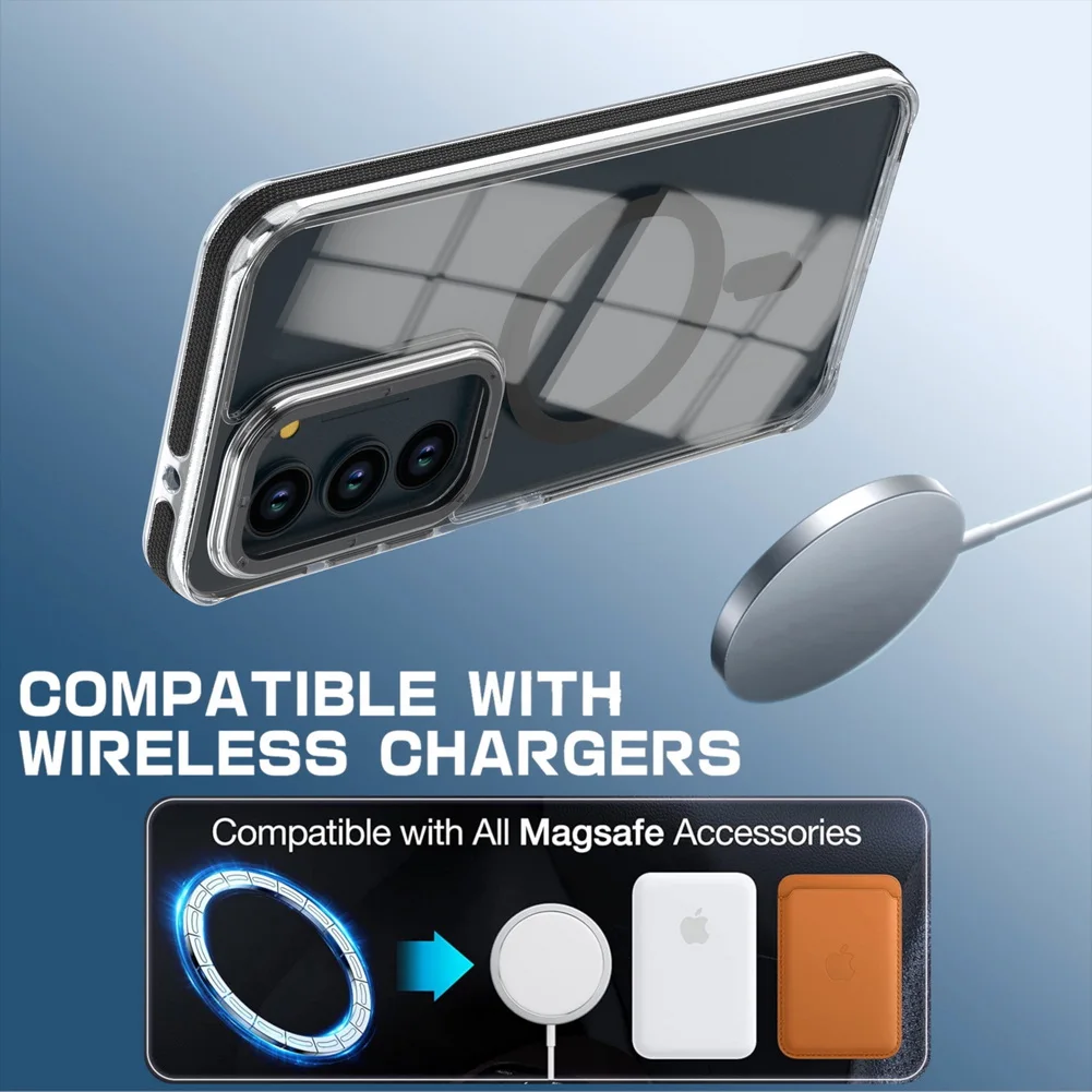 High-Quality Non-Yellowing Transparent Magnetic Protective Phone Case