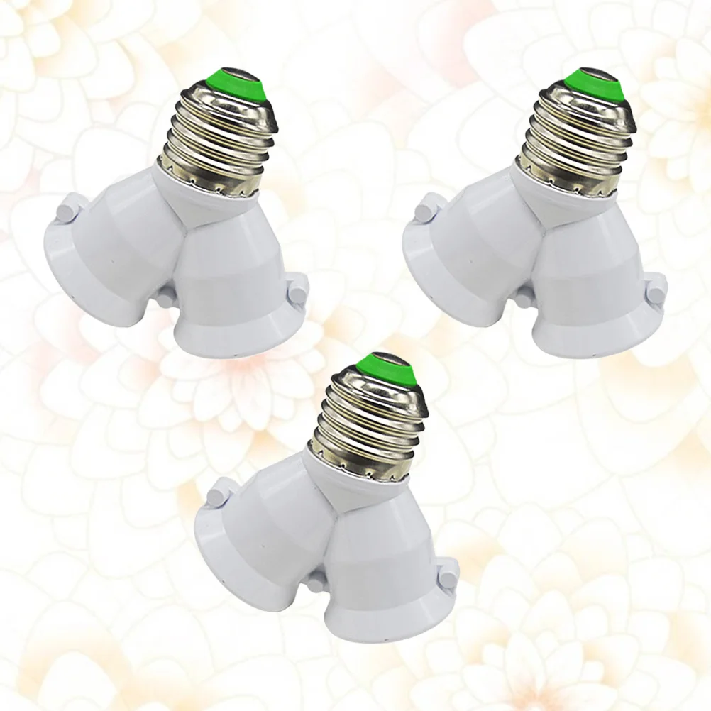 

3pcs E27 2 in 1 Light Socket Adjustable Adapter Splitter Lamp 360 Degree Rotation Lamp Holder Splitter Converter LED Bulbs (