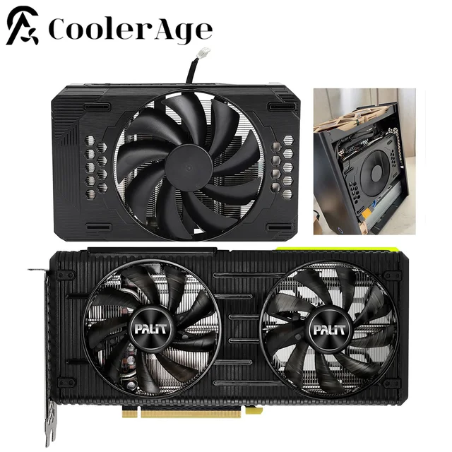 Palit RTX 3060 Ti 그래픽 카드 방열판 교체 ITX 케이스, RTX3060Ti 비디오 카드, DIY 단일 팬 방열판 Palit RTX 3060 Ti 그래픽 카드 방열판 교체 ITX 케이스, RTX3060Ti 비디오 카드, DIY 단일 팬 방열판