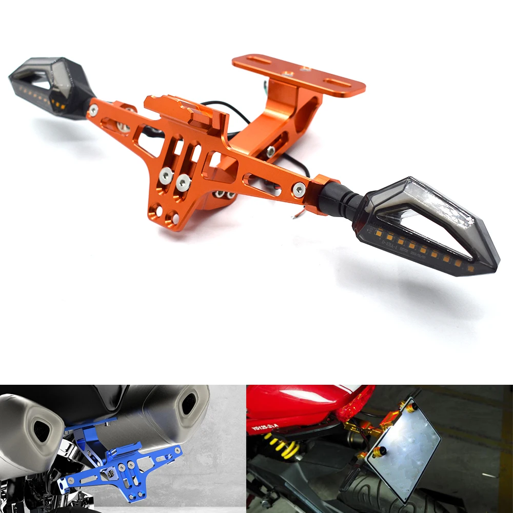 Staffa Targa Moto Lega Di Alluminio Cnc Con Led Per Ktm 200 Duke 390 Duke 690 Duke/R 990 Super Duke/R 690