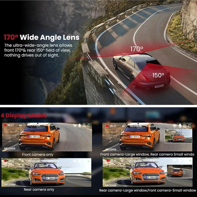 4K Car Dvr WIFI Dual DashCam for Car Video Recorder Front&Rear View Camera Night vision Black Box Parking Module Car Accessories