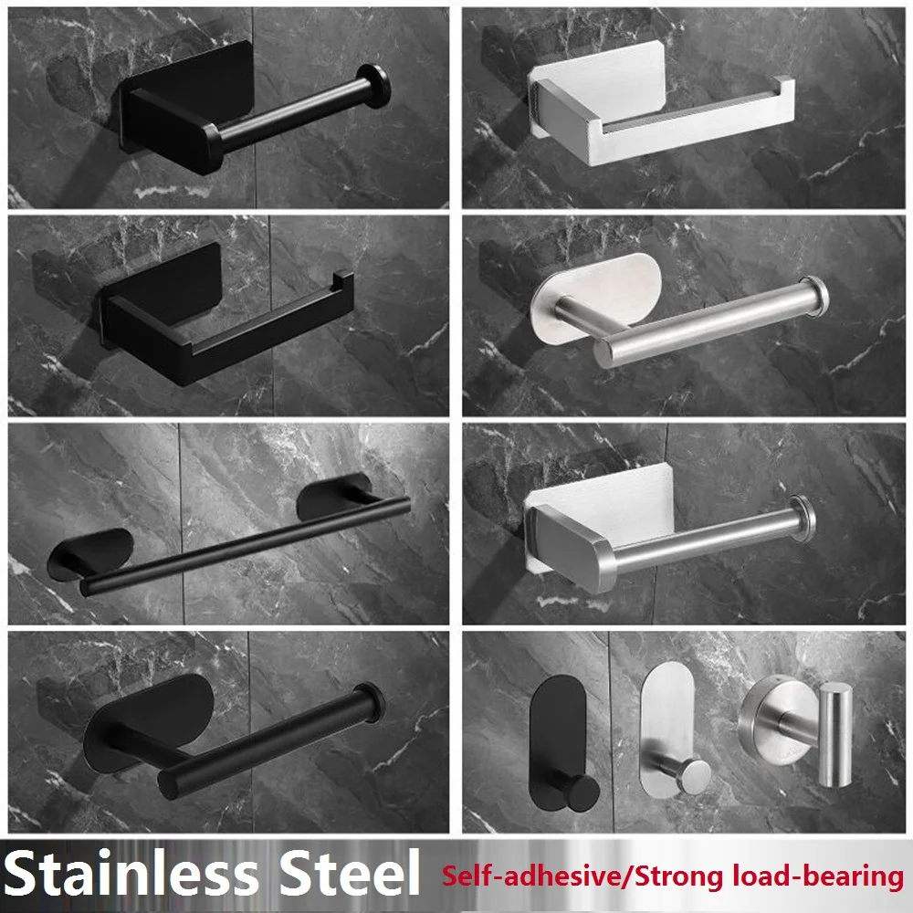 Paper Towel Holder Toilet Paper Holder Toilet Paper Rack Toilet Roll Holder No Punching Wall Mounted Toilet Paper Holder Rustproof Anticorrosion Stainless Steel Bathroom Kitchen Roll Paper Toilet Holder
