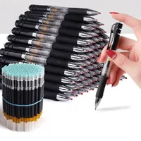23pcs Retractable Ballpoint Pen Large Capacity 0.5mm Ballpoint Pen Black/Red/Blue Replaceable Refill Stationery School Supplies 1