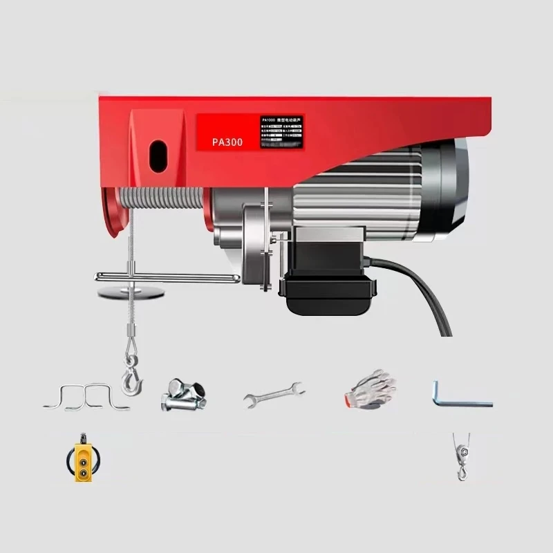 

PA300 Household Miniature Electric Hoist Crane 220V/650W Portable Remote Control Jack With Wire Flat Winch Jack