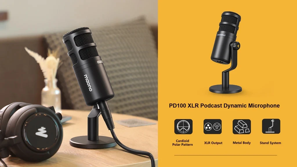 Podcast Dynamic XLR PC microfono All Metall con Software per la registrazione di trasmissioni Streaming Gaming PD100 19