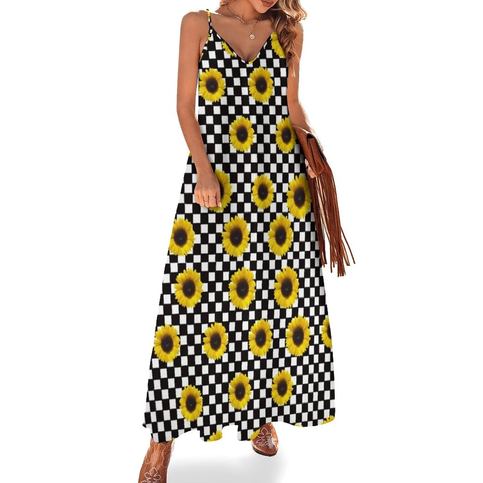 

Sunflowers Sleeveless Dress Woman clothes Long dresses Bridesmaid dress woman Woman's evening dress