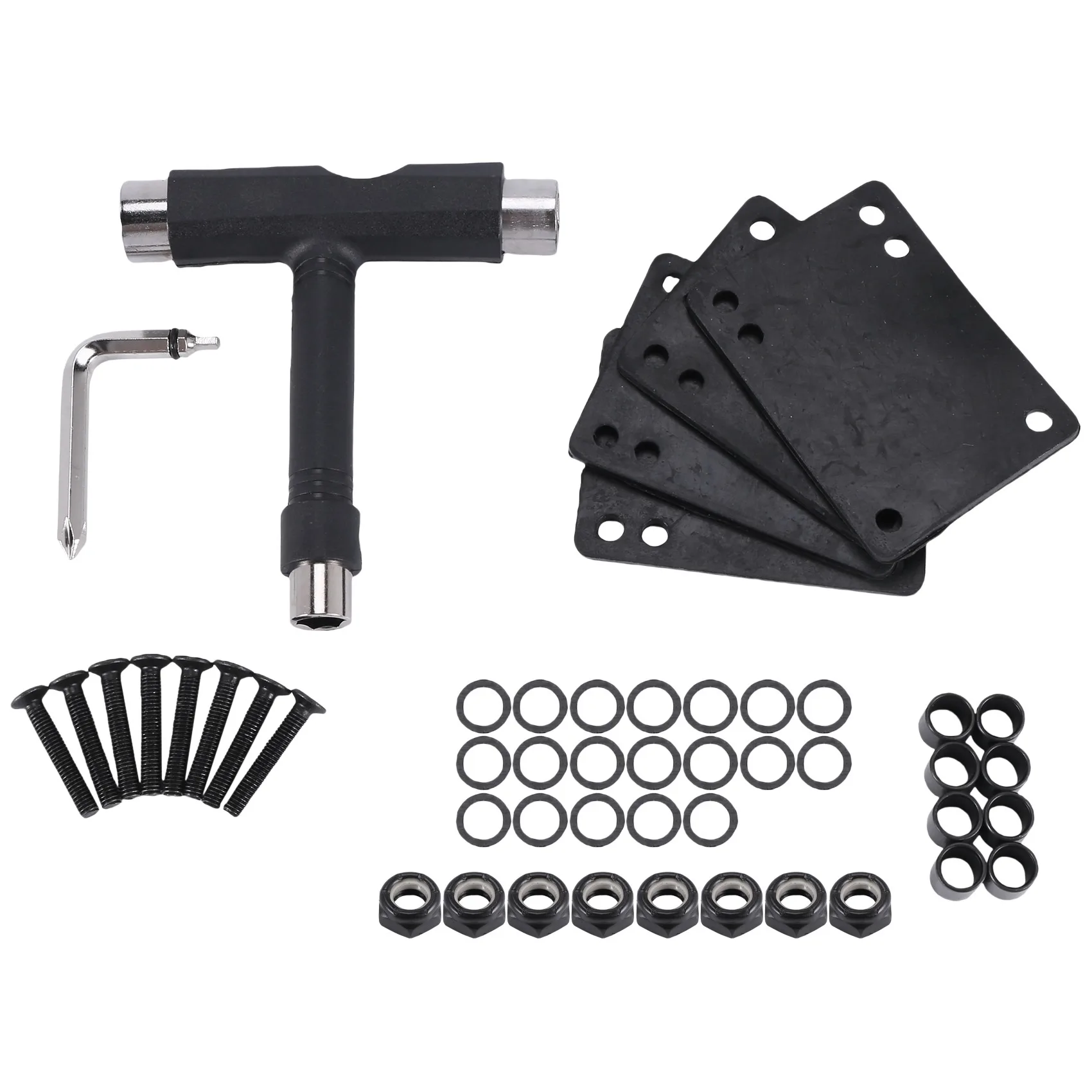 Skateboard Hardware Skate T-Type Tools Skateboard Riser Shock Pads Shockpads Hardware Screws Axle Washers/Nuts/Spacers Skateboard Accessories Skateboard Tools