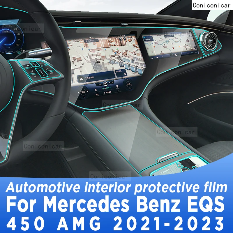 

For Mercedes Benz EQS AMG 450 2021-2023 Gearbox Panel Navigation Automotive Interior Screen Protective Film TPU Anti-Scratch