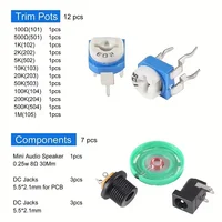 1900pcs Mega Electronic Component Kit including Assortment + Capacitors + Resistors + LED + Transistors + DC Jacks + PCB +opamp - Image 2