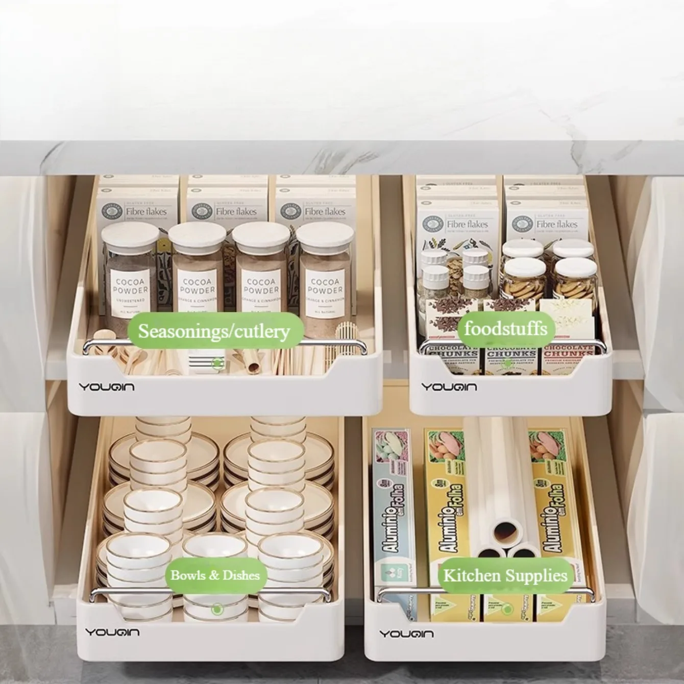 2025 New Pull-out Kitchen Storage Rack with Slide Rails Free of ...
