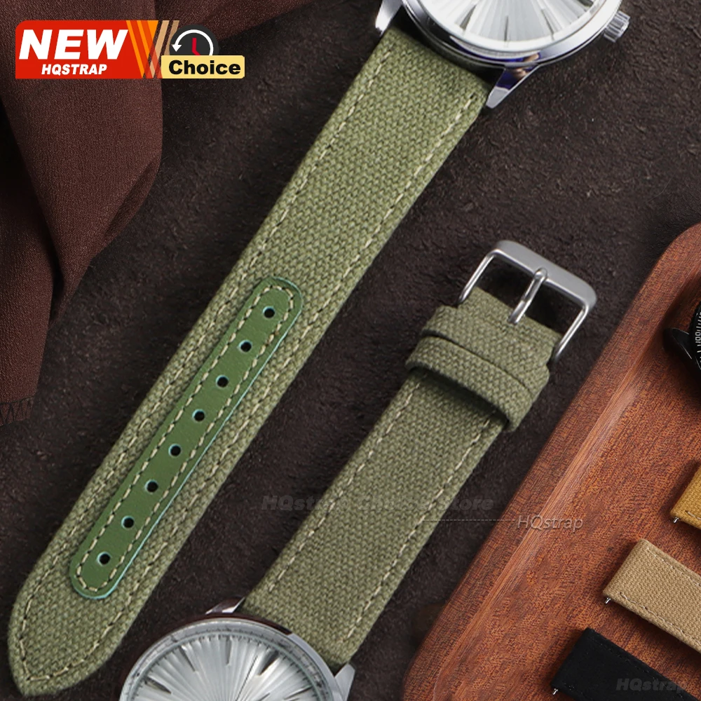 Enhanced Quick Release Nylon & Leather Watch Strap – Universal Wristband