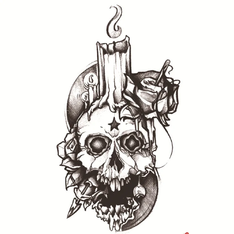 Temporary Tattoo Stickers Satan Lucifer Circle Steering Fake Tatto Flash Tatoo Gothic Hand back Art For Boy Women Men