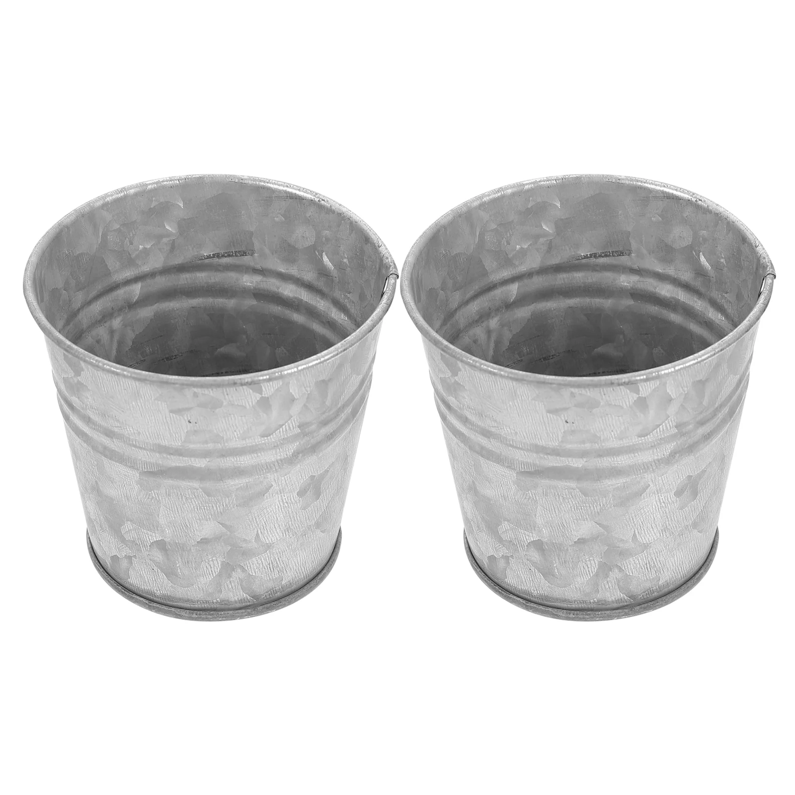 

2 Pcs Tin Flower Pot Tabletop Bucket Arranging Iron Container Decor Retro Pastoral Water Jug Plant for