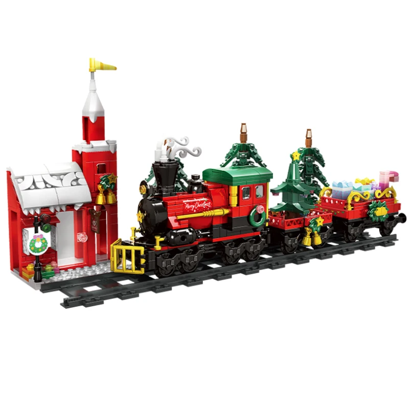 Weihnachten Zug Weihnachten Baum Elch Weihnachten Haus Bausteine Weihnachten Baum Dekor Bricks Set Spielzeug Für Kinder Kinder Geschenk – Detail 15