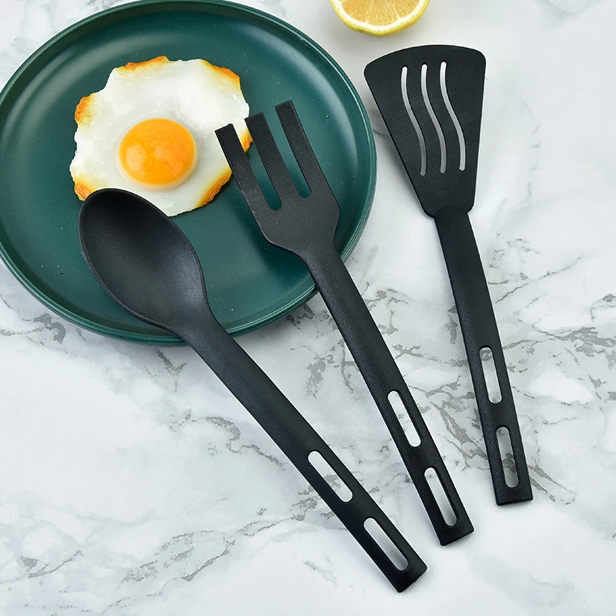 3PCS Nylon kitchenware Spatula spoon Surface fork Nylon kitchenware set for kids portable kitchen tools for picnic camping Kitchen