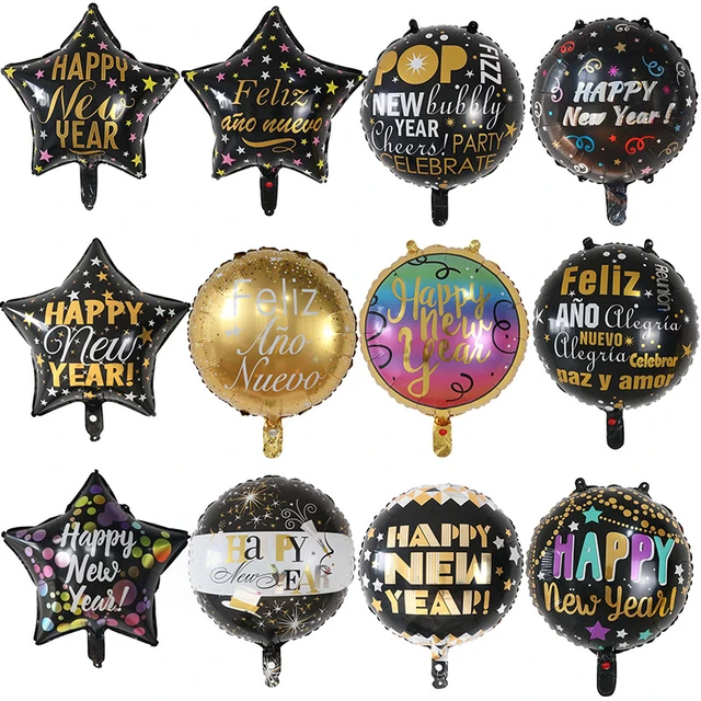 Ballons à hélium en aluminium pour nouvel an, 10 pièces, ballon