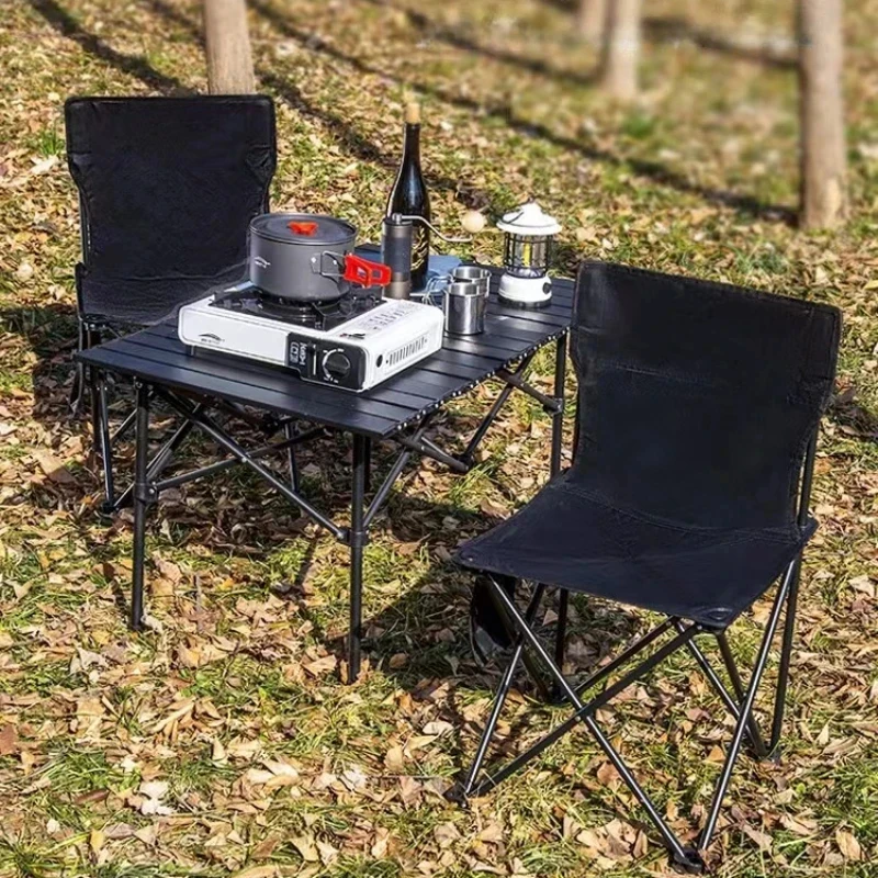 Outdoor Folding Chairs Metal Camping Fishing Chairs Portable  Hiking Picnic Folding Moon Sketching Stools Beach Tourist Stool 2