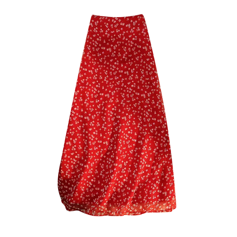 Seoulish Korean Retro Floral Midi Skirts for Women 2025 New Spring Summer Elegant High Waist Casual Mid Length Women's Skirts 6