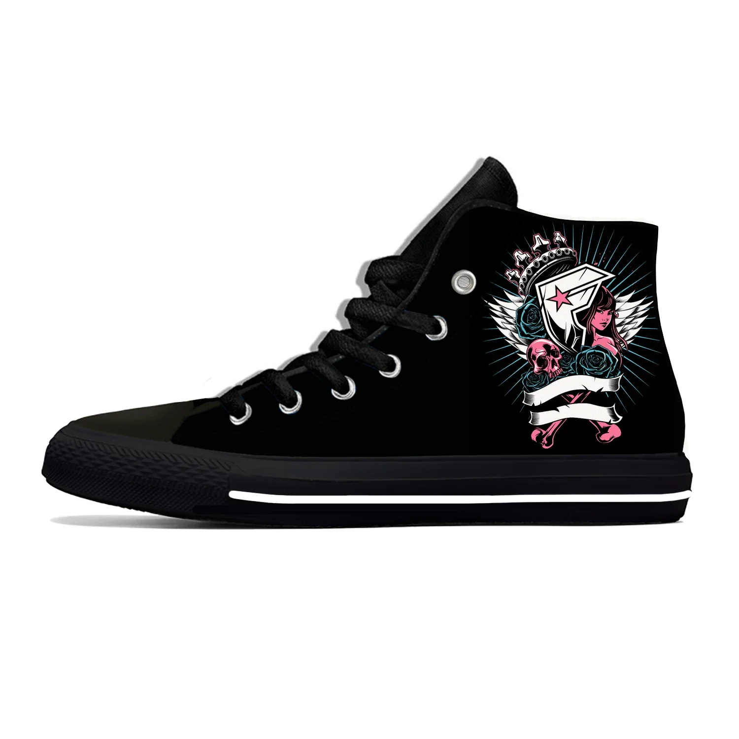 Hot Summer Famous Stars and Straps Skull Fashion High Top Canvas Shoes Men Women Casual Breathable Sneakers Classic Board Shoes