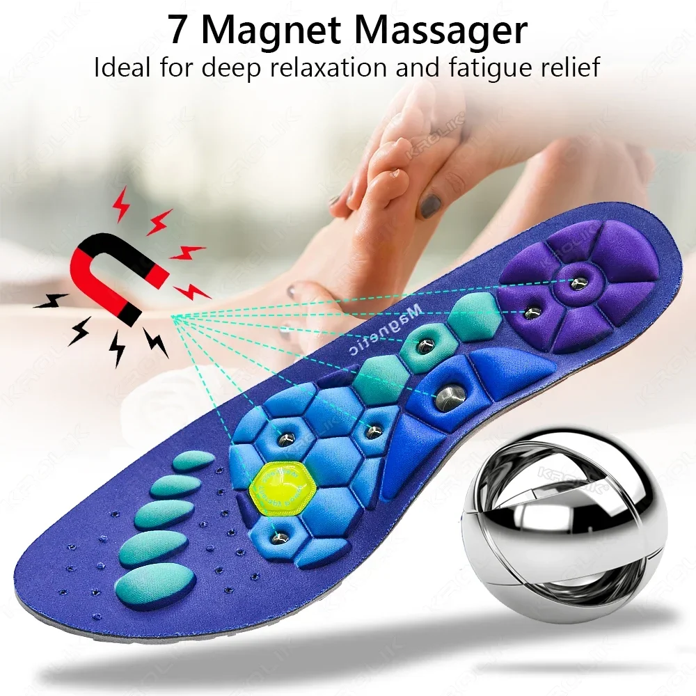 Massage Insoles 1 Pair Magnetic Insoles Massage Inserts Footwear For Men Women Breathable Orthopedic Shoes