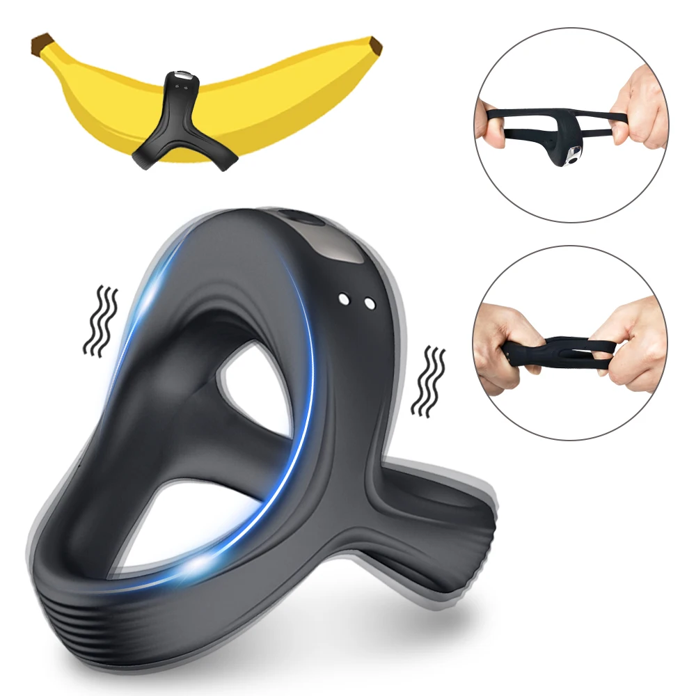 Männlicher Vibrator Cockring Penis Cockring für Mann Verzögerung der Ejakulation Ringe Penisring Sexspielzeug für Männer Paar Erwachsene Waren