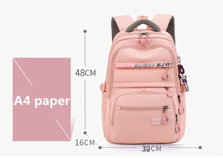 High School Bags for Teenage Girls Large Nylon Women Waterproof School Backpack Female Laptop Backpack Student Bookbag Black 5
