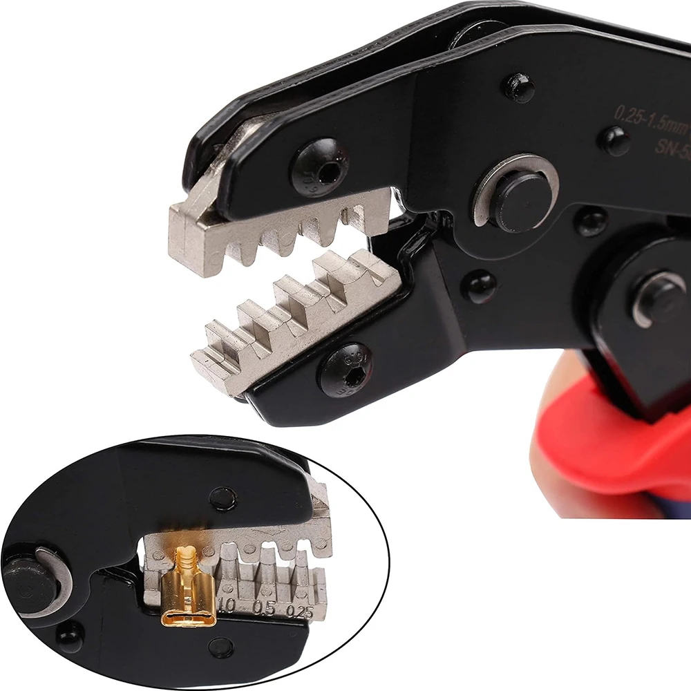 SN-58B Draht-Crimpzange für AWG24-16 0,25–1,5 mm2 Anschluss-Crimpzange für Dupont-Draht-EPS, Stifte MOLEX, JST-Anschlüsse – Detail 6